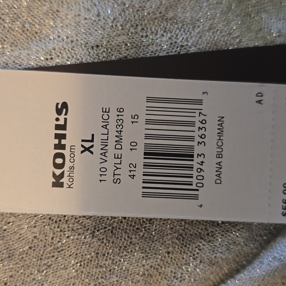 New Dana Buchman Women's XL Silver Metallic Lightweight Button-Up Cardigan - Picture 7 of 11